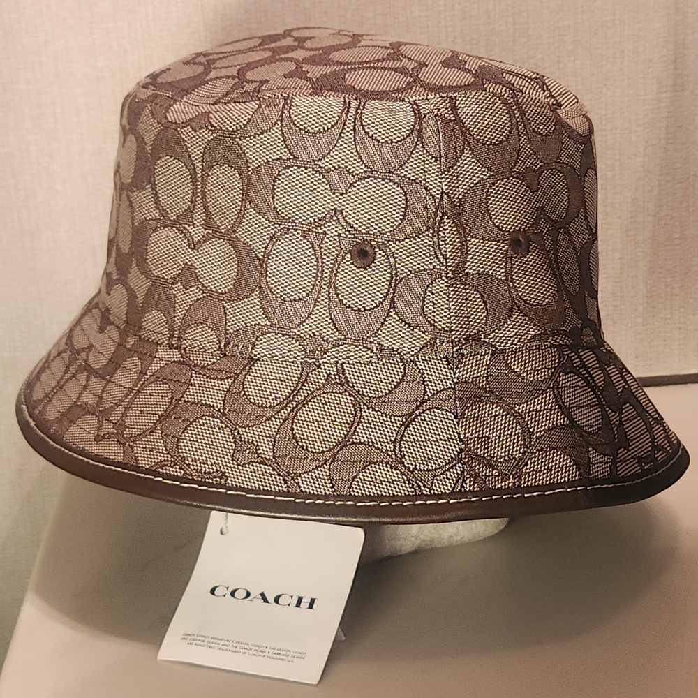 Coach Brown Monogram Bucket Hat